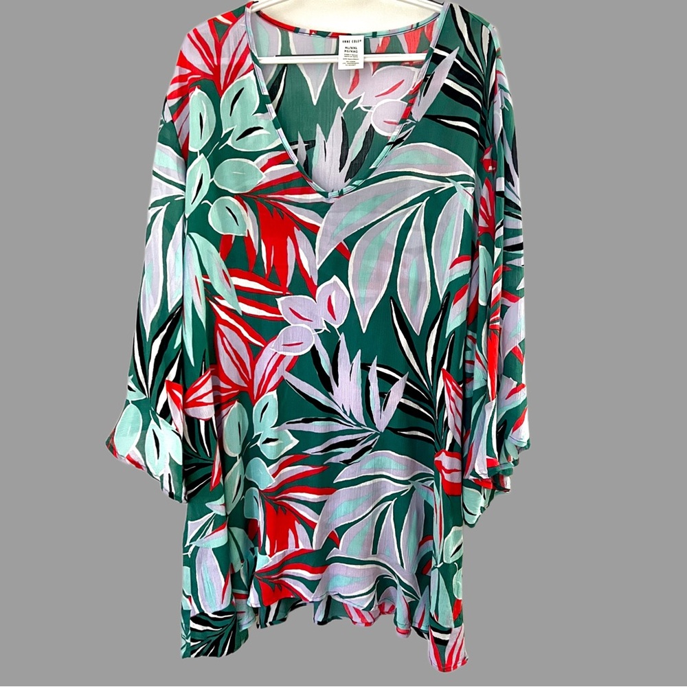 ANNE COLE Tropical Print Top/ Blouse  Size XL-XXL